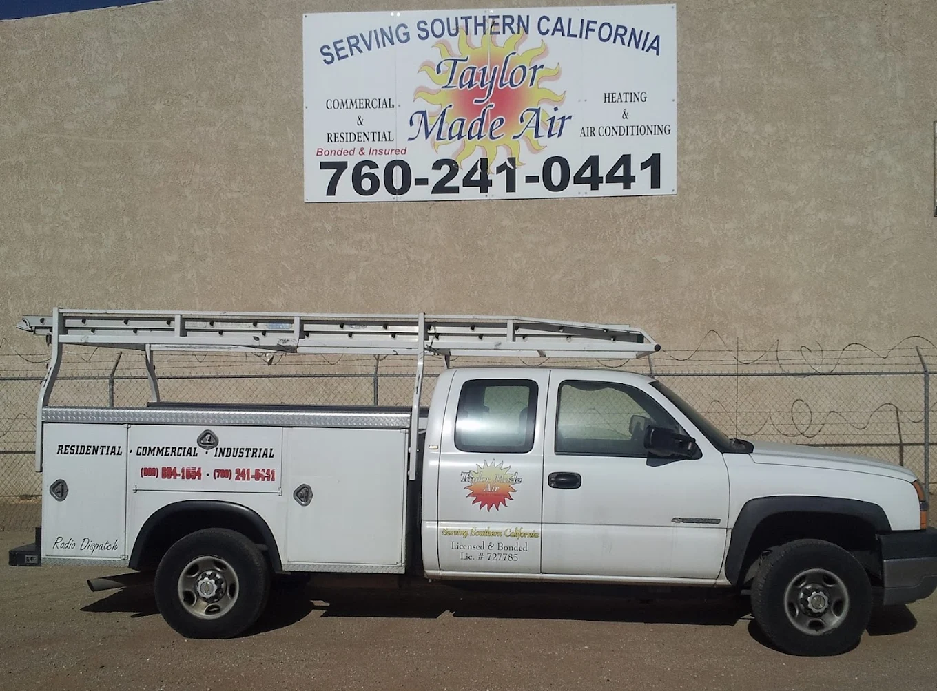 Taylor Made Air Inc service truck for commercial HVAC maintenance and repair in Hesperia CA